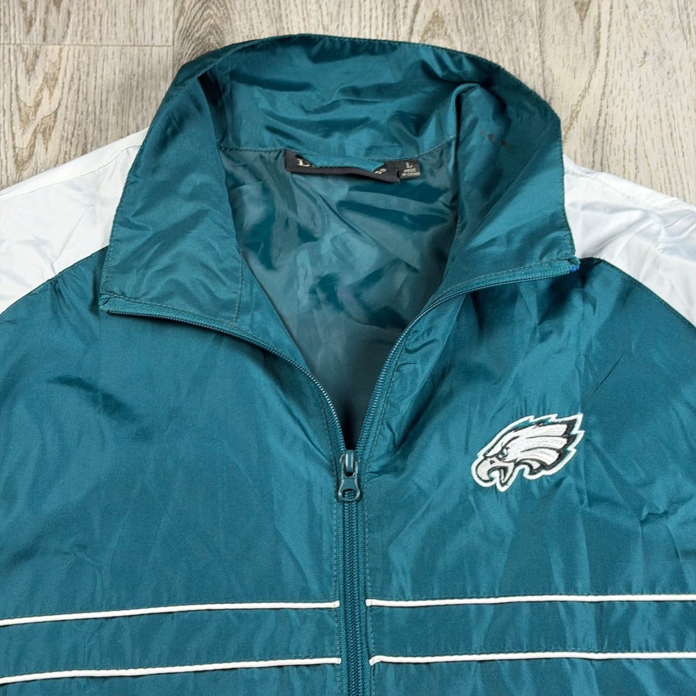 Dunbrooke Philadelphia Eagles Windbreaker Jacket Mens Large Green Full Zip
